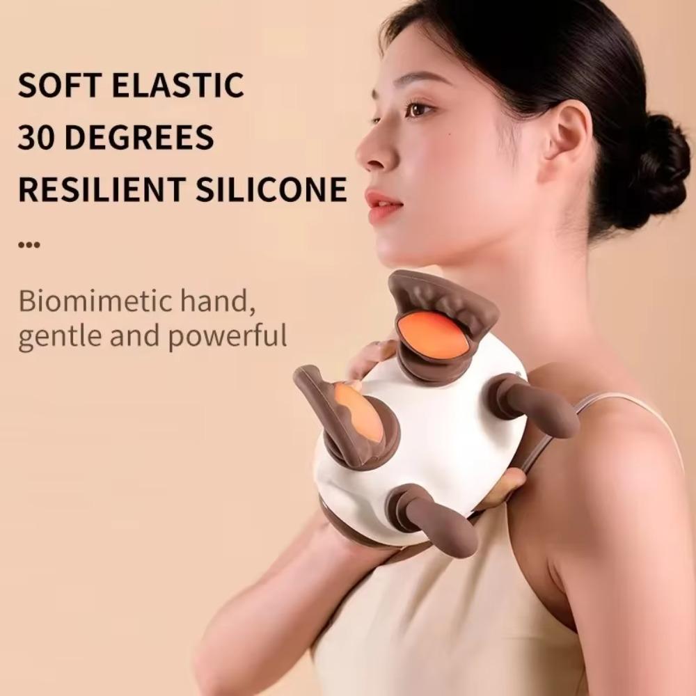 Bionic Hand Heated Neck Massager 4D Kneading Massage Pillow Shoulder Massager  Waist Massage