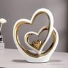 Zhaocai-Creative Love and Sailboat Shaped Ceramic Art Home Decoration Living Room Dining Table TV Cabinet Gift Light Luxury, 1Pc