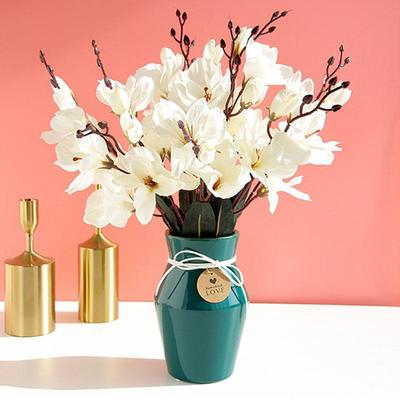 5 Forks 20 Heads Magnolia Flowers Simulation Bouquet Silk Artificial Flower Home Table Living Room Wedding Decoration