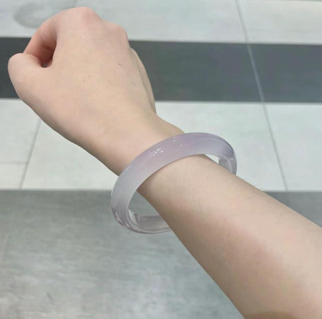 Lavender Ice Chalcedony & Light Purple Jade Agate Bracelet