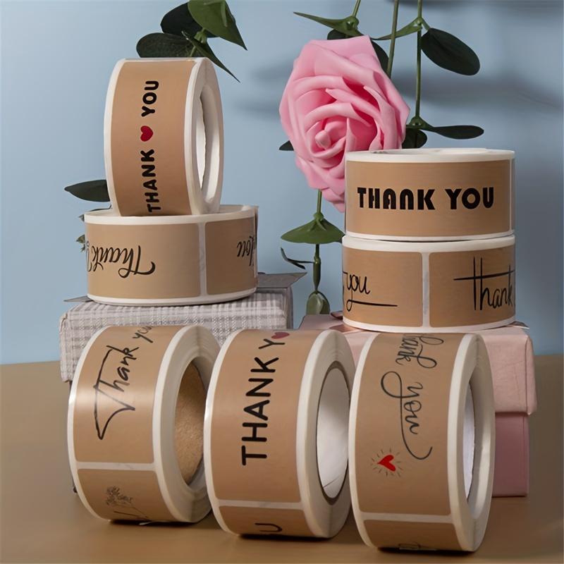 Adhesive Kraft Paper Thank You Stickers for Sealing & Baking - Cake Stickers for Order Packaging