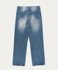 Akeusi Daily Semi-Long Wide Denim Pants (Blue Wash)