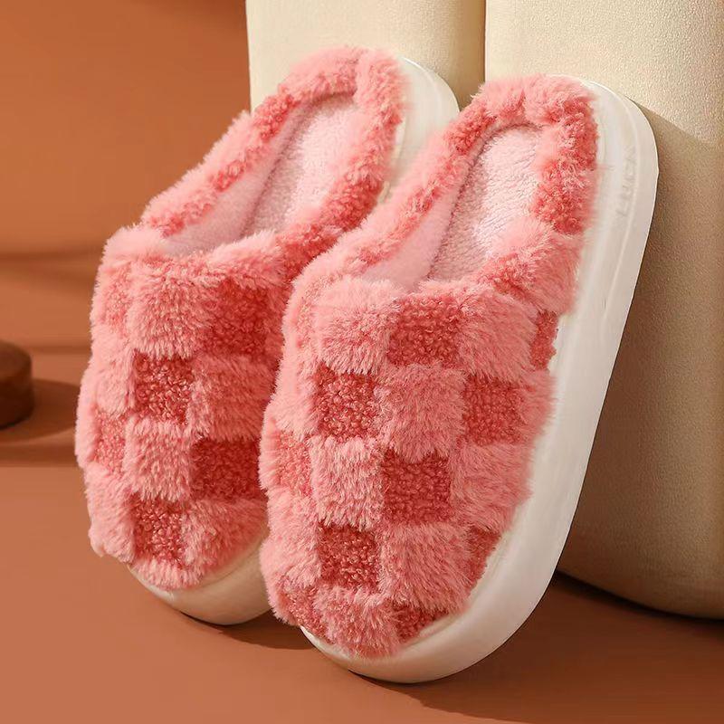 

Winter new indoor cotton shoes non-slip and warm thick-soled couples with the same cotton slippers plush slippers 36-37