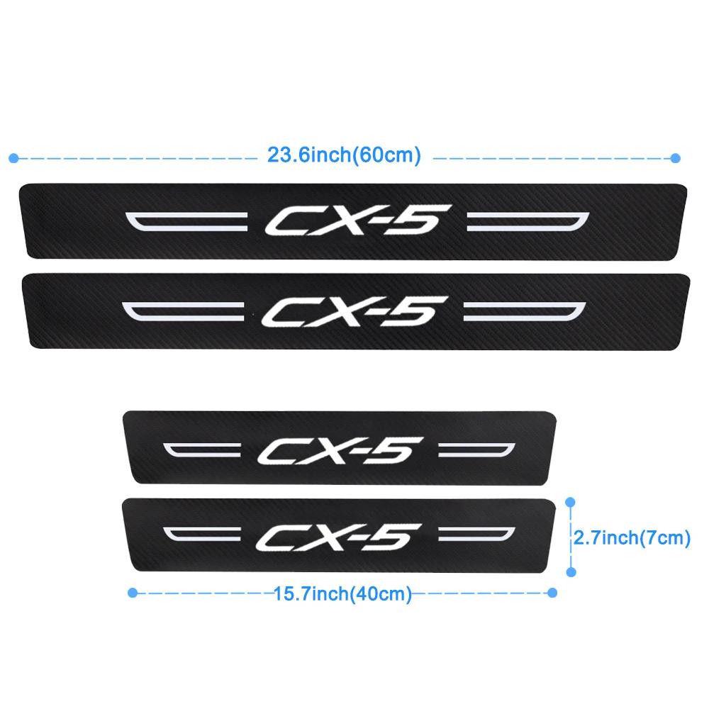 For Mazda CX5 CX-5 Badge 2016 2017 2018 2019 2020 2021 Car Door Sill Protective Plate Rear Trunk Bumper Guard Threshold Sticker