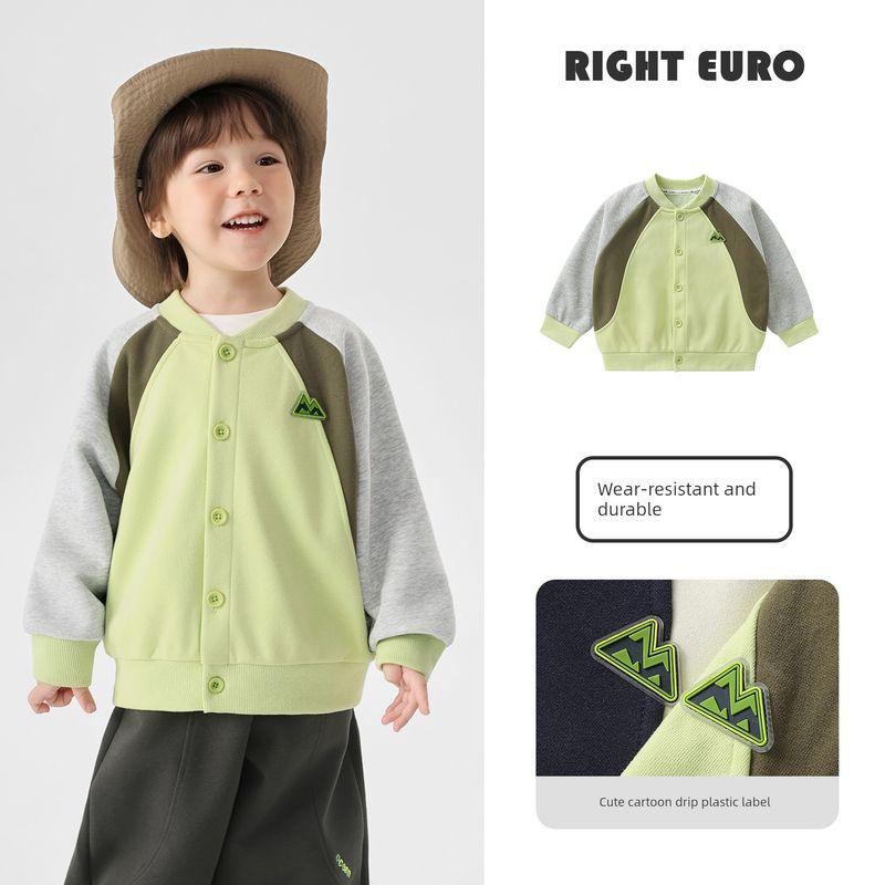 

Right European Boys Knitted Baseball Jacket Spring and Autumn 2026 New Children s Clothing Casual Versatile Outerwear Top Snow Bud Green 120
