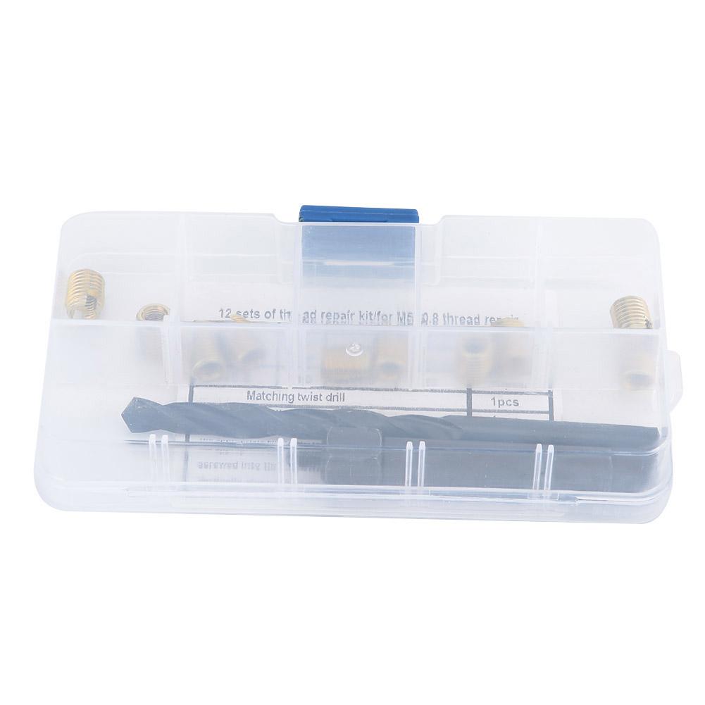 12PCS M5 X 0.8 Thread Repair Kit Self Tapping Thread Inserts Tool Set