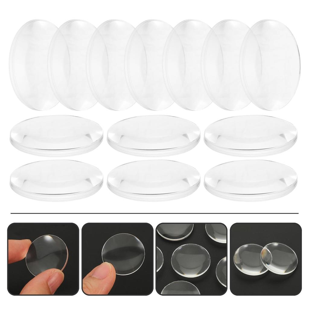 iplusmile 60pcs Double Convex Lenses, 25mm Diameter, Clear Acrylic Spherical Optical Lenses with Ground Edges for Physics Labs and Classrooms