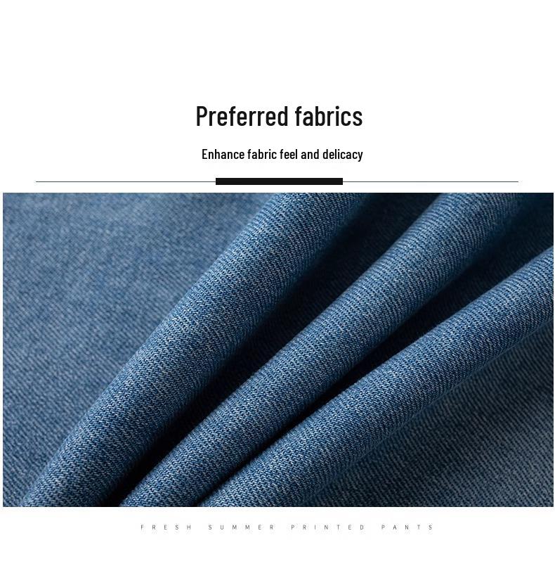 Women's Light Blue High-Waist Cropped Wide-Leg Jeans - Spring/Autumn 2025 Trendy Petite Straight-Leg Style