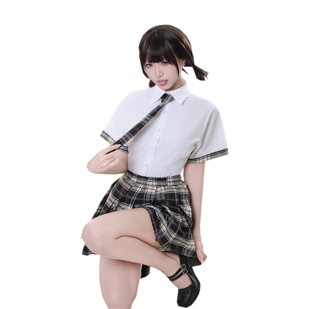 SHLYMP Sailor Suit Sexy Cosplay Erotic Extreme Naughty Sexy Underwear Lingerie Short Sleeve Navy Style JK Uniform Temptation High School Girl High