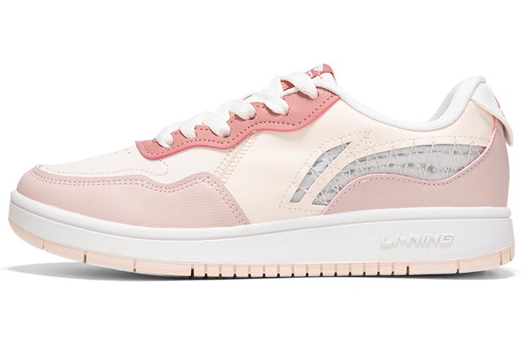 Li Ning Кожаные, нескользящие, износостойкие, легкие, низкие кеды для скейтборда, женские, розовые AGCR318-4 35.5