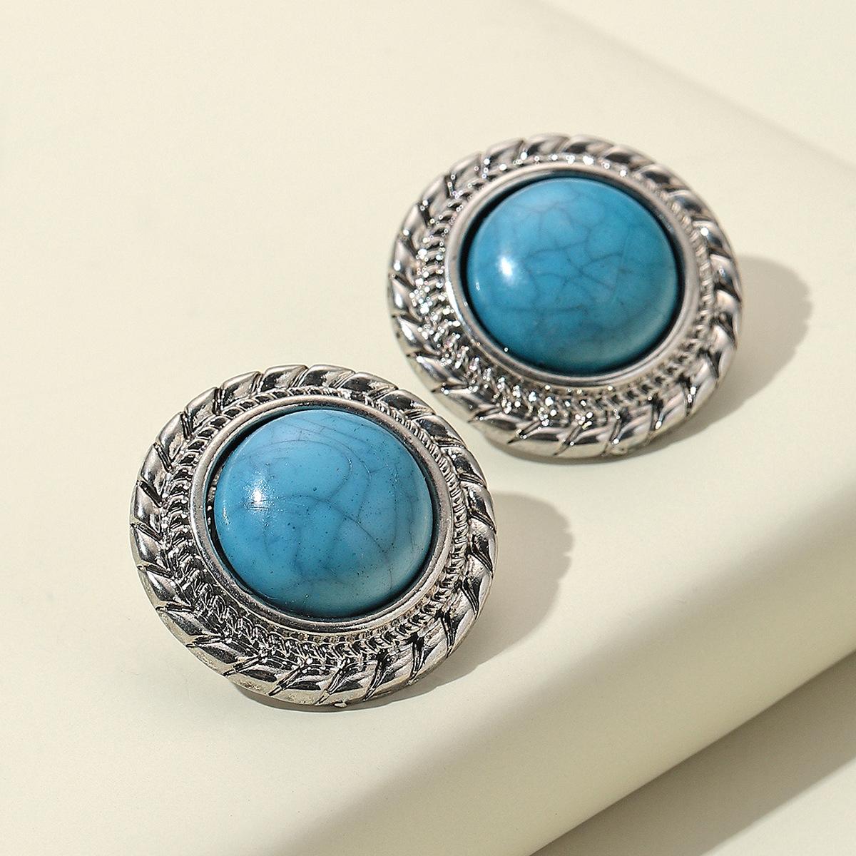 

BLINGBAY женские серьги богемные винтажные круглые бирюзовые серьги этнические индивидуальные двойные серьги-кольца для девочек на вечеринку день рождения ювелирные изделия подарок