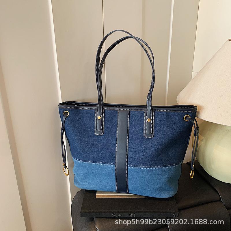 Denim Fashion Shoulder Bag Women's Summer New Simple Casual Large Capacity Portable Tote Bag