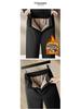 Romon Winter Elderly Men's Thickened Fleece-Lined Casual Cotton Pants
