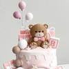 Medvědí Toppery na dort Koule Dekorace na dort s písmeny BABY pro Baby Shower Medvědí tématické Narozeninové párty potřeby (Dívka)