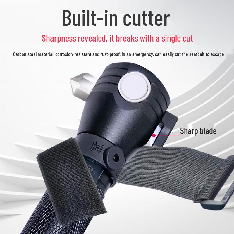 

Multi-function Car Safety Hammer with Emergency Flashlight One Size