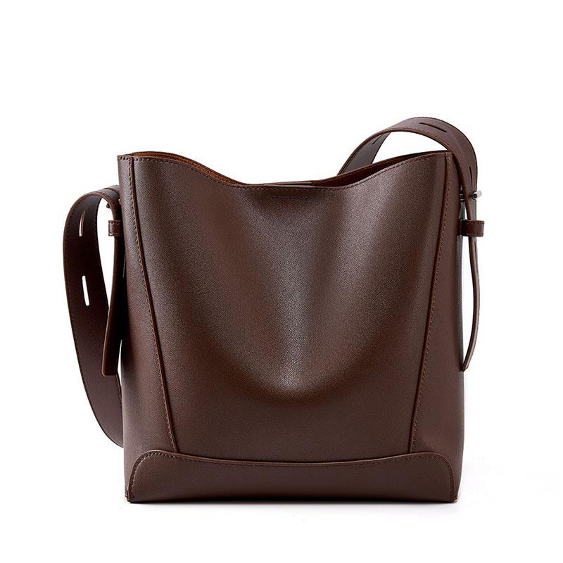 

Cowhide Women s Shoulder Bag Fashi Trend Luxury Designer Bucket Bags Large Capacity Genuine Leather Women Crossbody Bags кофейный
