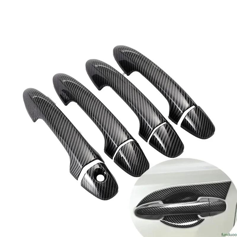 Decoration Door Bowl Handle Cover For Toyota Hilux Revo 2016- Cars Accessories Carbon Fiber Chrome Silver Exterior Styling