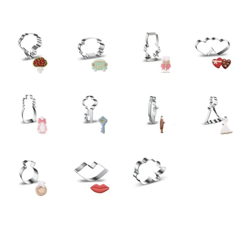 EDHUUJSI Love Wedding Theme Cookie Cutter DIY Baking Accessories Dessert Making Tools Sugarcraft Modeling Accessories, Ring