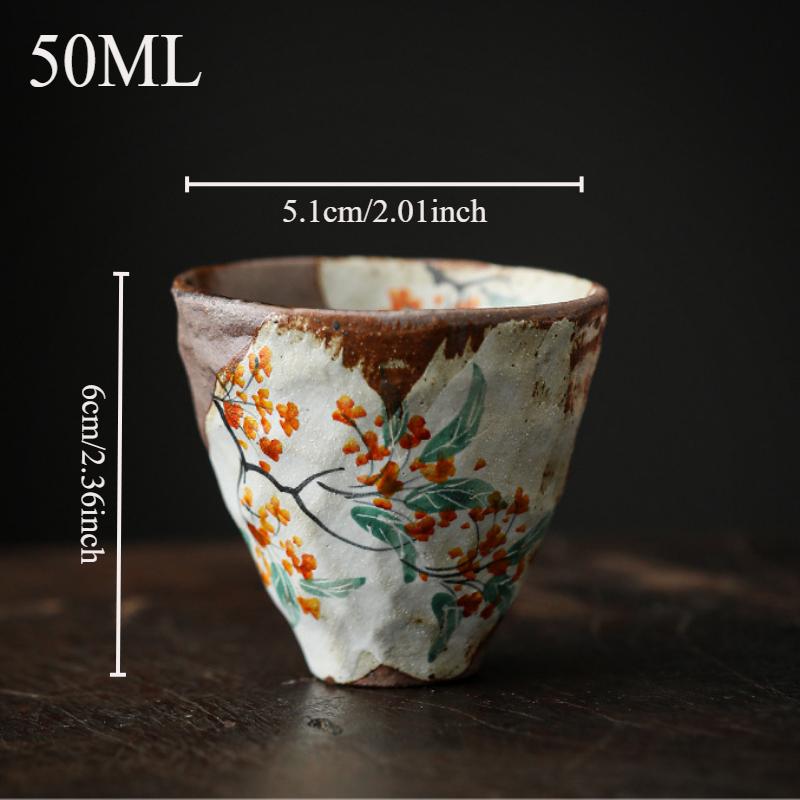 Ručně kreslený starý kamenný keramický šálek čaje Shibayaki kung-fu čajová sada Vintage hrubá keramika šálek na čaj kreativní čínský šálek