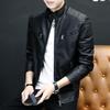 Men's Slim Fit PU Leather Jacket - Spring/Autumn Korean Style Stand Collar Outerwear