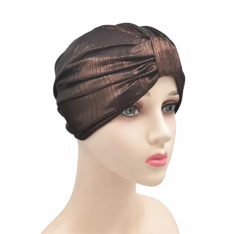 Bronzing Women's Knotted Turban Cap
