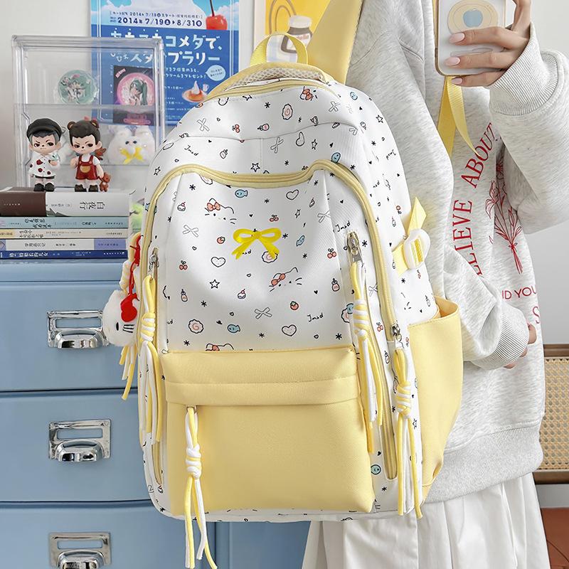 Schoolbag Korean high-value sweet schoolbag junior high school girl college student niche 1011 new large-capacity backpack