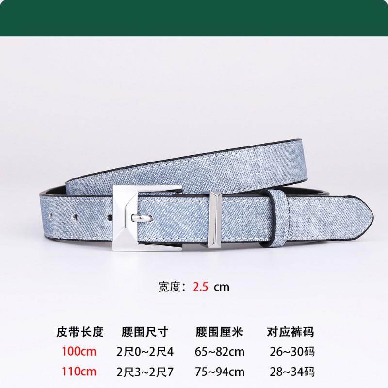 Womens Genuine Leather Belt With Alloy Pin Buckle Slim 2.4cm Waistband Jeans Office Or Casual Outfit