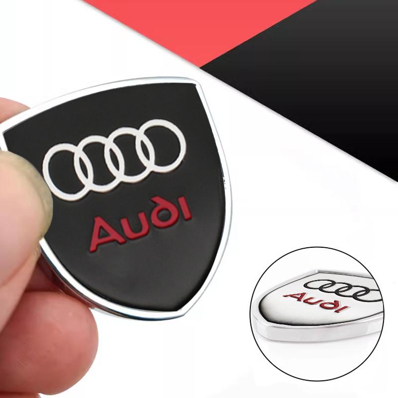 1/2 stk Metall Bil Skjold Logo Side Karosseri Bakluke Klistremerke For Audi A1 A3 A4 A5 A6 B5 B6 B7 B8 C5 C6 C7 A7 A8 Q3 Q5 Q7 TT 8V Dekal
