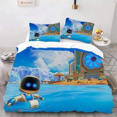 Astro Bot Roztomilá Kreslená Kolekce Povlečení Kolekce Přikrývek Jednolůžko Dvojlůžko Velikost King Size Kolekce Povlak na Peřinu Povlak na Polštář do Ložnice pro Dospělé Chlapce