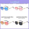 Womens Metal Frame Square Sunglasses With Pink Polycarbonate Lenses For Fashion And Sun Protection
