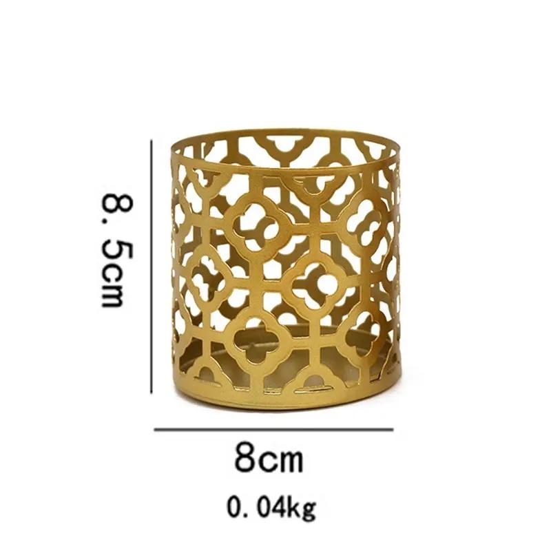

Подсвечник в скандинавском стиле, золотой геометрический полый железный подсвечник, креативный стакан для ароматерапевтической свечи, украшение для дома, орнамент YLE614 #1