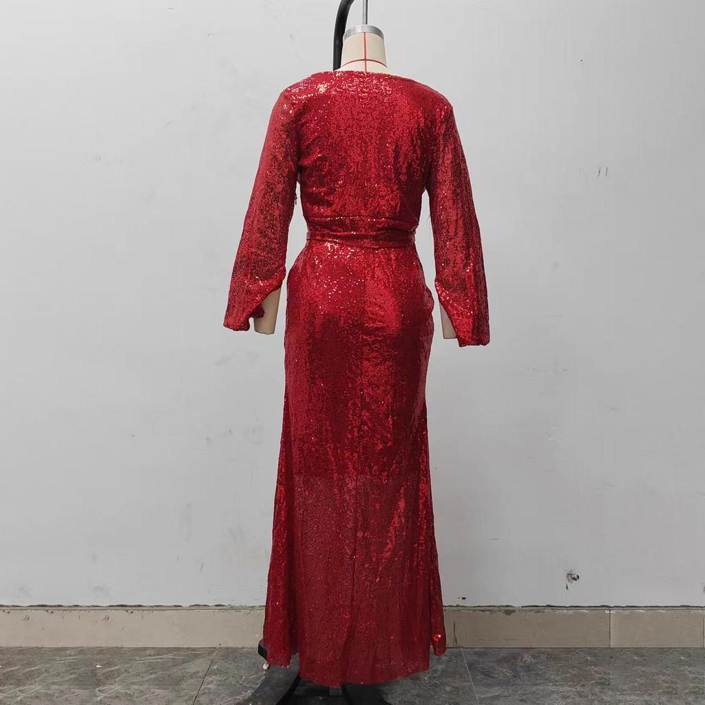 Payetler Peri Uzun Kolsuz Moda İnce Mizaç Orta Uzun Abiye