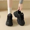Winter Velvet Dad Shoes New Black Thermal Two Cotton Shoes Leather Sneakers