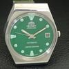 AUTOMATIC 46941 VINTAGE ORIENT JAPAN MENS GREEN COLOR DIAL WATCH a701817-5 R207-a701817