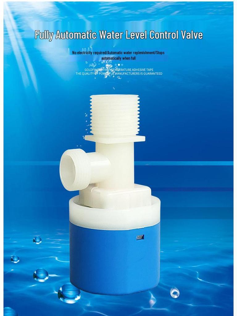 Fully Automatic Blue & White Plastic Water Level Control Valve with 4-Point Side Inlet for Water Tanks