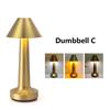 LED Touch Table Lamp Rechargeable Retro Metal Bar Desk Lights For Bedroom Restaurant Coffee Study Desktop Decor Lighting