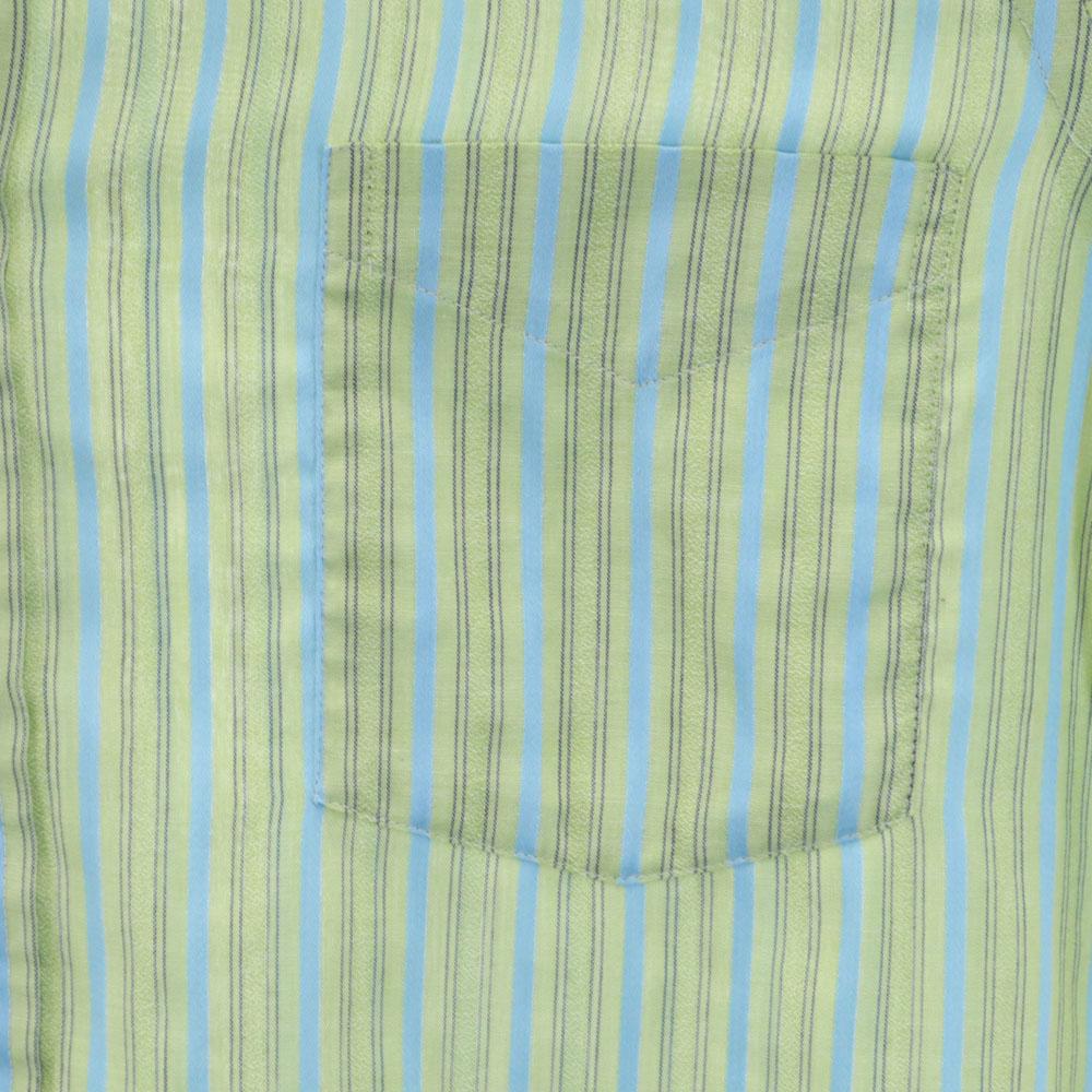 ENOURO BY ENRO anii 70 vintage Cămașă cu mâneci lungi cu model în dungi Sistem verde Bărbați Second-hand