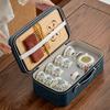 Wrapped Liandehua Ceramic Travel Leather Bag Ru Kiln Tea Set Portable Car Outdoor Kung Fu Tea Set Tea Breaker