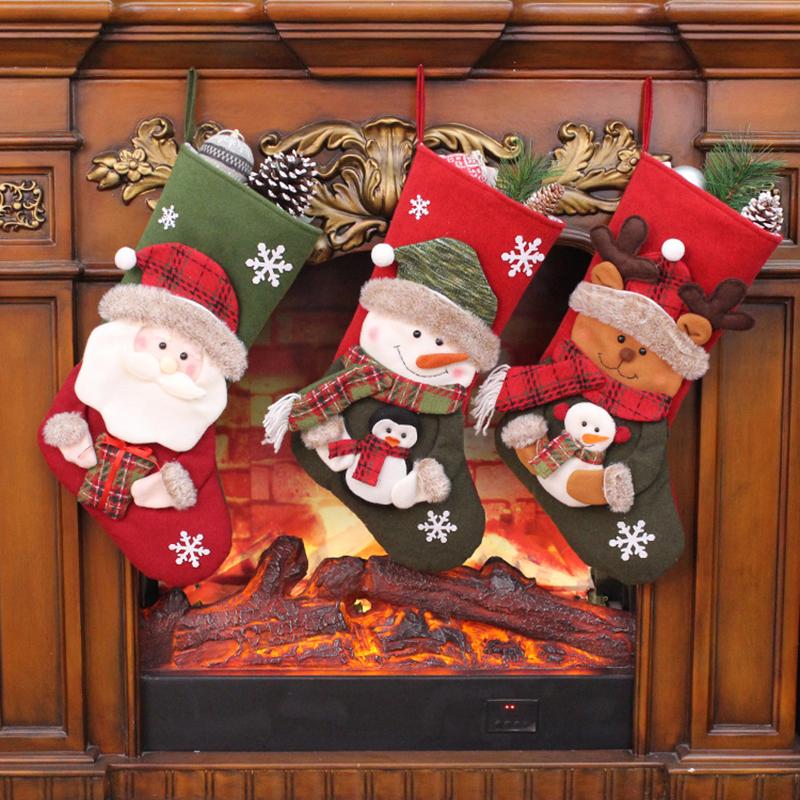 Snowman Santa Claus Reindeer 3D Christmas Stocking Christmas Home Decor Birthday Gift For Friend Family