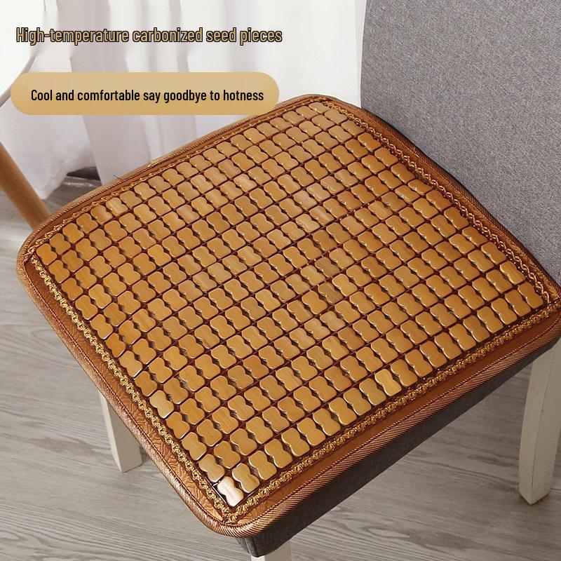 Summer Bamboo Cooling Seat Cushion - Breathable Ice Pad for Office Chair or Car