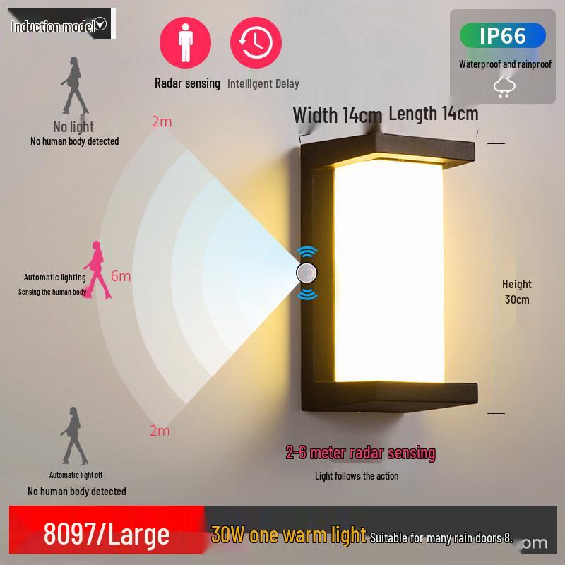 Nordic Creative Waterproof LED Outdoor Wall Lamp for Courtyard, Corridor, Hallway, Balcony