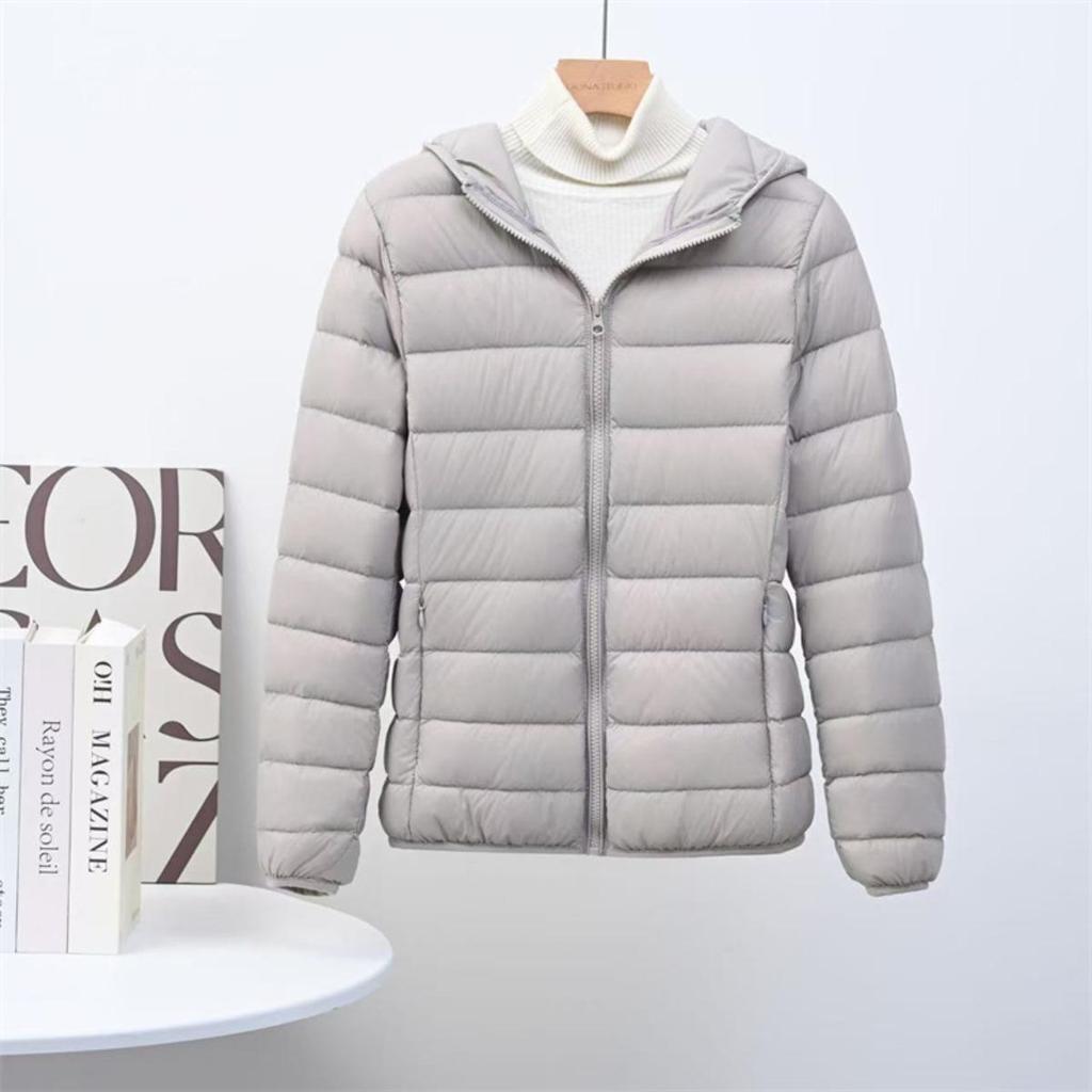Autumn Winter New Women's Lightweight Down Jacket Short Hooded Slim Plus Size White Duck Down Coat