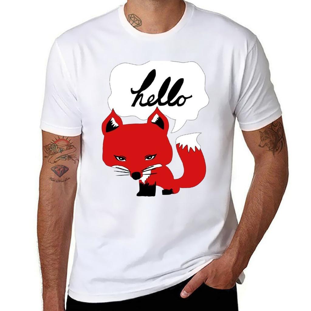 The Fox Says Hello T-Shirt Anti-Pilling Casual T-Shirt