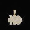 Hip Hop Men Lettes NO EXCUSE Pendant Necklace Gold Plated Iced Out Bling Crystal Cuban Link Chain Charm Fashion Women Jewelry