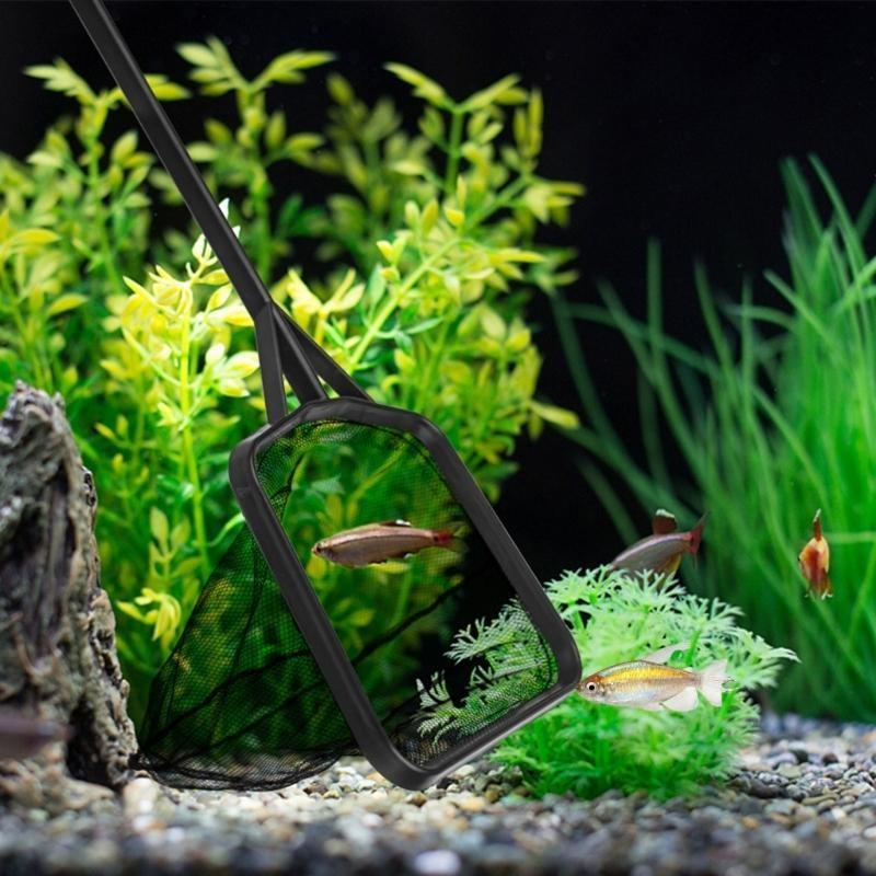 Y3NA Functional Aquariums Square Fishing Net with Long Handle Fishing for Catching
