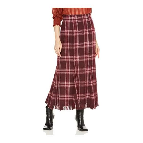 [Sneider] Roving Check Hem Flare Skirt SWFS225154 Women s