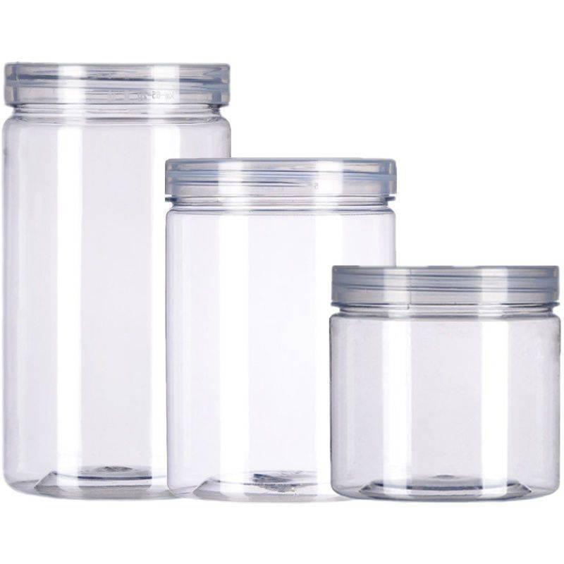 Airtight Food-Grade Transparent Plastic Jar with Lid for Kitchen Storage