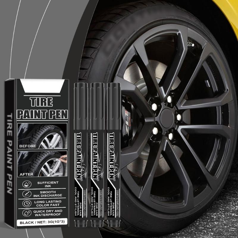 15Pcs Black Tire Paint Pen Quick Drying Water Resistant Black Tire Marker Pen For Car Tire Lettering and Scratch Repair