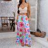 Cross-Border Foreign Trade Women clothes 2025 Spring Summer European and American Bohemian Holiday Style Rayon Printing Versatile Casual Pants