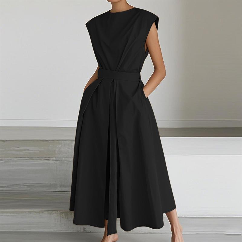 

ZANZEA Женское повседневное летнее платье без рукавов с круглым вырезом 4XL чёрный